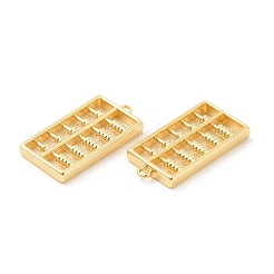 真鍮チャーム  カドミウムフリー＆ニッケルフリー＆鉛フリー  そろばんチャーム  18KGP本金メッキ  24x12x3mm  穴：1.4mm&nbsp;KK-B062-09G