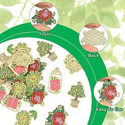 20Pcs 5 Styles Alloy Enamel Pendants&nbsp;ENAM-FS0004-48