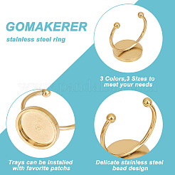 27Pcs 9 Style 304 Stainless Steel Open Cuff Rings Components&nbsp;STAS-DC0015-41