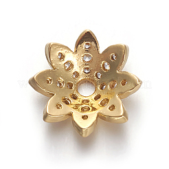 Brass Micro Pave Cubic Zirconia Bead Caps&nbsp;LS-ZIRC-E158-12G
