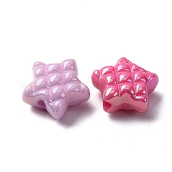 蓄光＆UVメッキ不透明アクリルビーズ  虹色の  タータンの星  暗闇で光る  ミックスカラー  14.5x15.5x7.5mm  穴：2.2mm&nbsp;OACR-G052-08