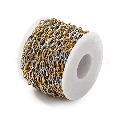 304 Stainless Steel Textured Oval Link Chains&nbsp;CHS-R020-01GP-01