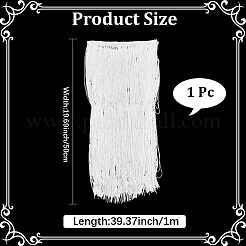 ポリエステルタッセルリボン  フリンジリボン  衣服の装飾品  ベージュ  19-3/4インチ（500mm）&nbsp;OCOR-WH20013-007B