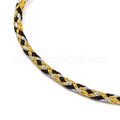編組炭素鋼ワイヤーブレスレット作り  金メッキ真鍮エンドキャップ付き  カラフル  0.25cm  内径：2-3/8インチ（6.1cm）&nbsp;MAK-A017-B34