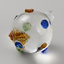 丸いガラス天井ファンのプルチェーン装飾  カラフル  36x30~31mm&nbsp;GLAA-WH0039-40B