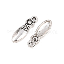 合金のチベット風チャーム  ティアドロップチャーム  アンティークシルバー  17x5x2mm  穴：1.2mm&nbsp;PALLOY-A024-13AS