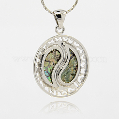 Natural Abalone Shell/Paua Shell Pendants&nbsp;SSHEL-XCP0001-11
