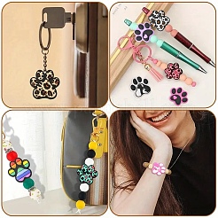 14Pcs 14 Styles Dog Paw Print Food Grade Eco-Friendly Silicone Beads&nbsp;SIL-YW0002-02