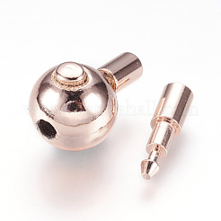 304ステンレススチール製バヨネット留め具  ラウンド  ローズゴールド  24x11x12mm  穴：3mm&nbsp;STAS-E144-044RG
