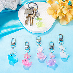 6Pcs Luminous Resin & Acrylic Pendant Decorations&nbsp;HJEW-TAC0183