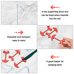 SUPERFINDING 15Pcs Aluminum Alloy Fishbone Tent Stakes Pegs and 10Pcs Iron Camping Tent Pegs&nbsp;FIND-FH0001-66
