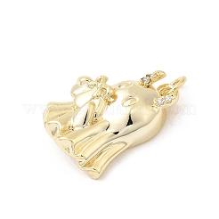 Brass Micro Pave Cubic Zirconia Pendants&nbsp;KK-Z137-12G