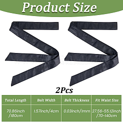 コート用PUレザーラップベルト2本  ブラック  1800x40x1mm&nbsp;AJEW-CL0005-83