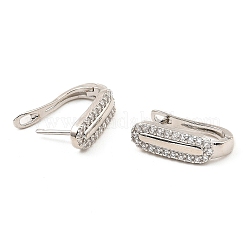 Brass Micro Pave Cubic Zirconia Hoop Earrings&nbsp;EJEW-D078-10P