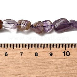 天然の紫色のファントムクォーツ、紫色のロドライトクォーツビーズ連売り  ナゲット  7~13x8~10x4~8mm  穴：1mm  約40~42個/連  14.96''（38cm）〜15.55''（39.5cm）&nbsp;G-I390-A01