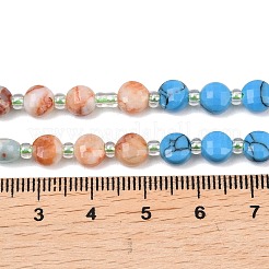 Dyed Natural White Jade & Synthetic Turquoise & Shoushan Stone & Red Netstone Beads Strands&nbsp;G-Z135-B07