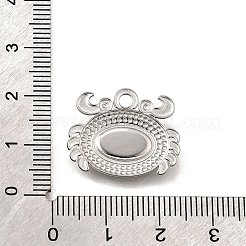 304ステンレススチールパヴェナチュラルホワイトシェルペンダント  海の動物チャーム  ステンレス鋼色  カニ  17.5x21.5x3mm  穴：2.2mm&nbsp;STAS-C122-21B-02P