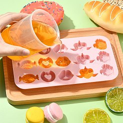 DIY食品グレードシリコンモールド  フォンダン型  DIYケーキデコレーション用  チョコレート  キャンディ  UVレジン＆エポキシ樹脂ジュエリー作り  ピンク  キャンディ  115x203x14mm  内径：20~30x27~43mm&nbsp;SIL-CJC0015-10C