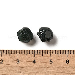 天然の苔瑪瑙の彫刻された花が散らばったビーズ  ローズ  8.5~10x10x10.5mm  穴：1mm&nbsp;G-O156-B-19