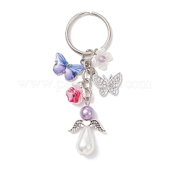 5Pcs 5 Colors Alloy Enamel with Acrylic Keychians&nbsp;KEYC-JKC01347