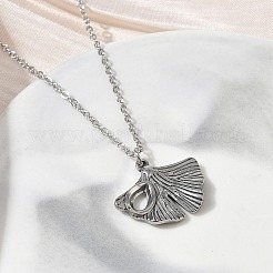 304 Stainless Steel Ginkgo Leaf Pendant Necklaces&nbsp;SA-CBA5A8D-05P