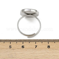 304ステンレススチール指輪  ステンレス鋼色  タツノオトシゴ  15x15mm&nbsp;RJEW-H254-08B-P
