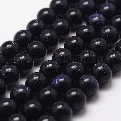 Synthetic Blue Goldstone Beads Strands&nbsp;G-D840-81-8mm-1