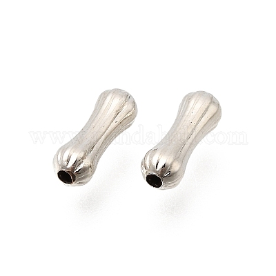 真鍮ビーズ  ラックめっき  長持ちメッキ  鉛フリー＆カドミウムフリー  溝付きチューブ  プラチナ  9x3mm  穴：1mm&nbsp;KK-Z156-06P-1