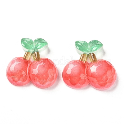 クリア樹脂カボション  チェリー  レッド  20x21x6mm&nbsp;X-CRES-J046-03F-1