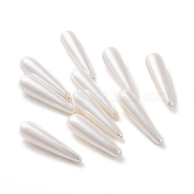 シェルパール片穴ビーズ  ティアドロップ  ホワイト  30~31x8mm  穴：0.5~1mm&nbsp;BSHE-G011-03C-1