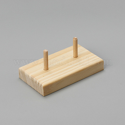 スプール 木製糸ラック  スレッドホルダーオーガナイザー  小麦  100x55mm&nbsp;PW-WG78282-01-1