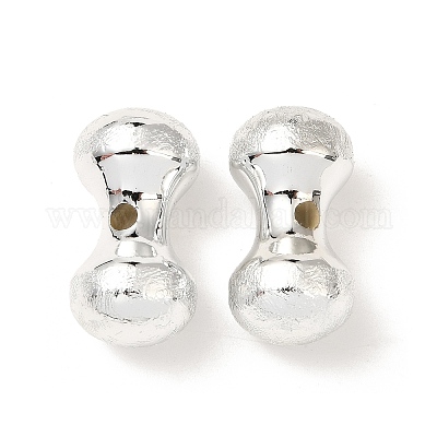 UVメッキ CCB プラスチックビーズ  テクスチャー  ダンベル  銀  23.5x12.5mm  穴：3mm&nbsp;FIND-Z066-01B-1