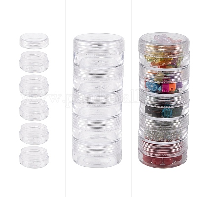 プラスチックビーズ収納ケース  ラウンド  5バイアル  直径約3.9 CM  高さ10.2センチ  容量：10ml（0.34液量オンス）&nbsp;LS-C078Y-1