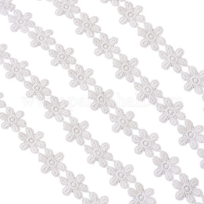 ポリエステルレーストリム  花柄  ホワイト  33mm&nbsp;OCOR-TAC0008-19-1