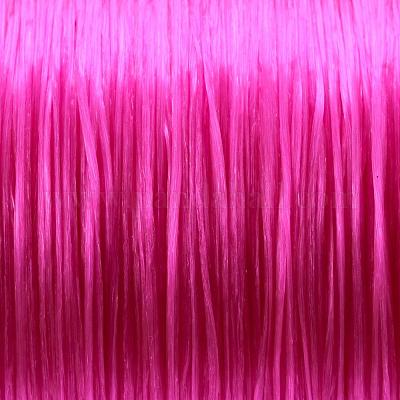 フラット弾性クリスタルストリング  弾性ビーズ糸  ストレッチブレスレット作り用  濃いピンク  0.5mm  約328.08ヤード（300m）/ロール&nbsp;EW-J001-0.5mm-05-1
