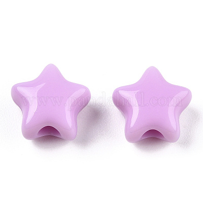 不透明なアクリルビーズ  スター  プラム  9x9.5x5.5mm  穴：2.5mm  約2050個/500g&nbsp;MACR-T047-01-08-1