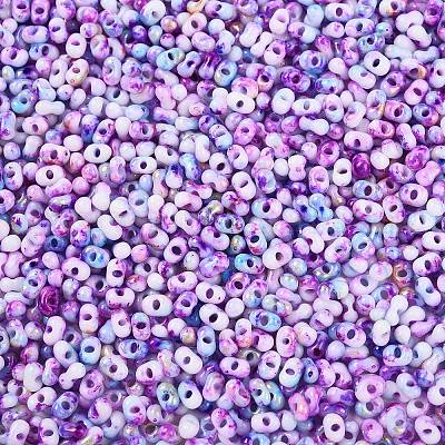 Two Tone Baking Paint Glass Seed Beads&nbsp;SEED-C003-01K-1