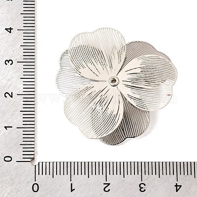 真鍮製ビーズキャップ  花  プラチナ  35x34.5x1.5mm  穴：1mm&nbsp;KK-C167-03G-P-1