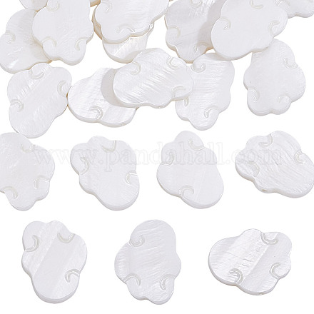 24Pcs Natural Freshwater Shell Carved Beads BSHE-NB0001-36-1