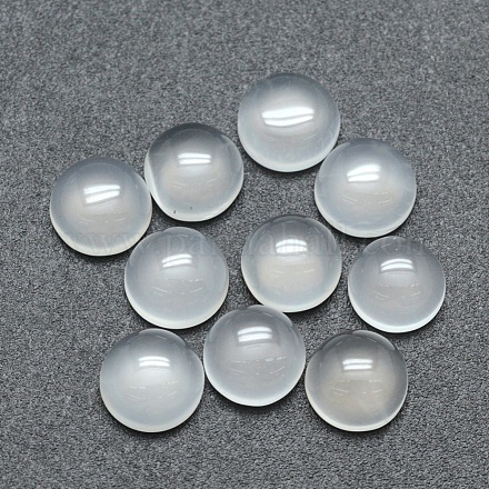天然なホワイトアゲートのカボション  半円  8x3.5~4mm&nbsp;G-P393-R07-8MM-1