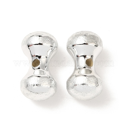 UVメッキ CCB プラスチックビーズ  テクスチャー  ダンベル  銀  23.5x12.5mm  穴：3mm&nbsp;FIND-Z066-01B-1
