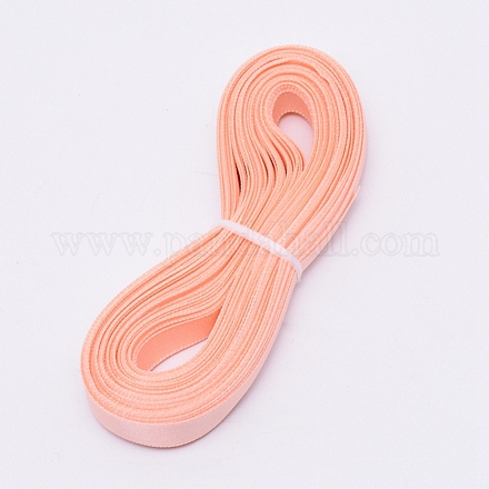 ポリエステルリボン  フラットリボン  桃パフ  10mm&nbsp;OCOR-WH0033-21T-1