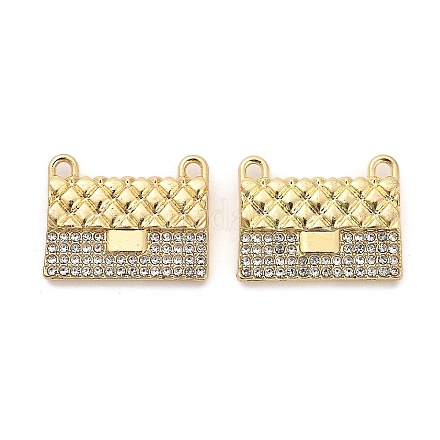 Rack Plating Alloy Pendants with Rhinestone PALLOY-Q005-01G-1