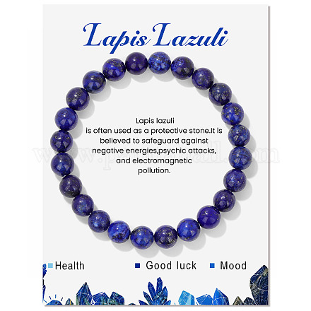 Synthetic Lapis Lazuli Beaded Stretch Bracelets PW-WG7FE75-10-1-1