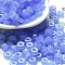 Imitation Jade Glass Seed Beads, Column, Mauve, 6x3mm, Hole: 1.4mm, about 2027pcs/pound