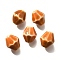 Vintage Style Glazed Ceramic Porcelain Beads, Faceted Bicone, Dark Orange, 11.5x10mm, Hole: 2mm
