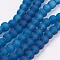 Baking Paint Transparent Glass Bead Strands, Frosted, Round, Marine Blue, 6mm, Hole: 1.3~1.6mm, about 140pcs/strand, 31.4 inch