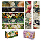Soap Paper Tag, Soap Wrappers, Rectangle, for Soap Packaging, Plant & Animal Pattern, 50x210mm, 9 style, 10pcs/style, 90pcs/set