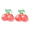 Transparent Resin Cabochons, Cherry, Red, 20x21x6mm