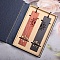 Rectangle Handmade Natural Wooden Carving Bookmarks, Chinese Style Book Mark Gift for Book Lovers, Teachers, Reader, Flower Pattern, 143x28x2mm, 2pcs/set
